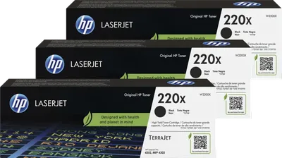 HP 220X LaserJet Toner Schwarz (3 Stück)