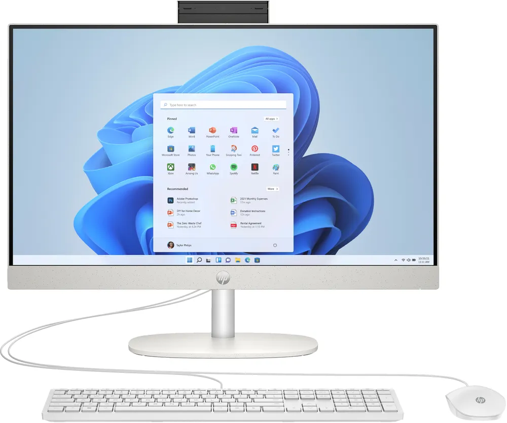 HP 24-cr0231ng All-in-One PC (23,8 Zoll, AMD Ryzen 7 7730U, Radeon Graphics, 16 GB RAM, 512 GB SSD, Luftkühlung)
