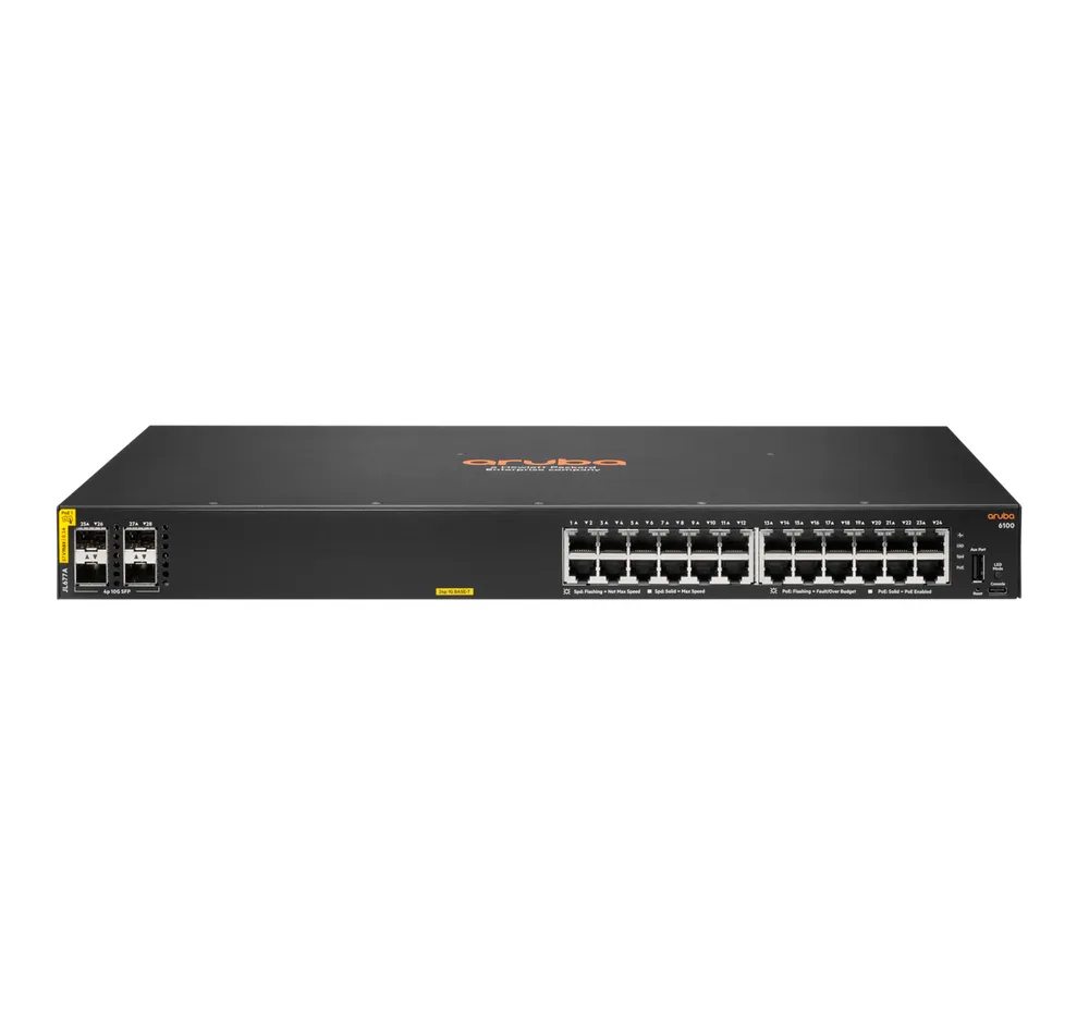 HPE Aruba Networking 6100 24G Class4 PoE 4SFP+ 370W | jl677a#abb | Managed - L3