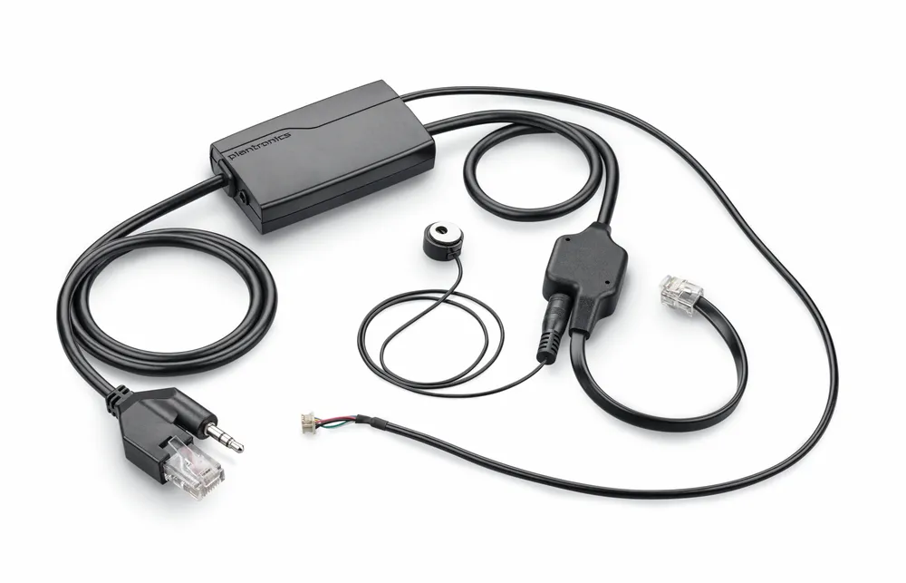 HP Poly APN-91 Headset mit Kabel und elektronischem Abheber, schwarz