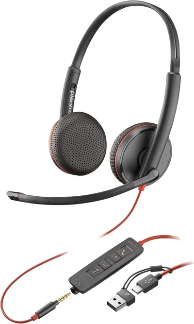HP Poly Blackwire 3225 Stereo USB-C Headset +3.5mm Plug 8X229A6