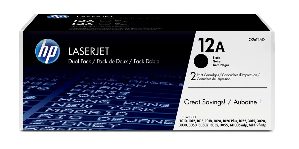 HP 12A 2-pack Black Original LaserJet Toner Cartridges Tonerkartusche 2 Stück(e)