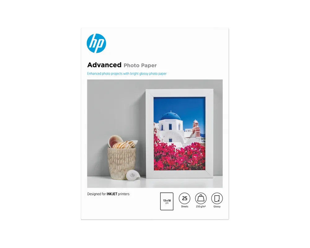 Fotopapier HP Advanced glänzend 250 g/m2 13 x 18 cm 25 Blatt