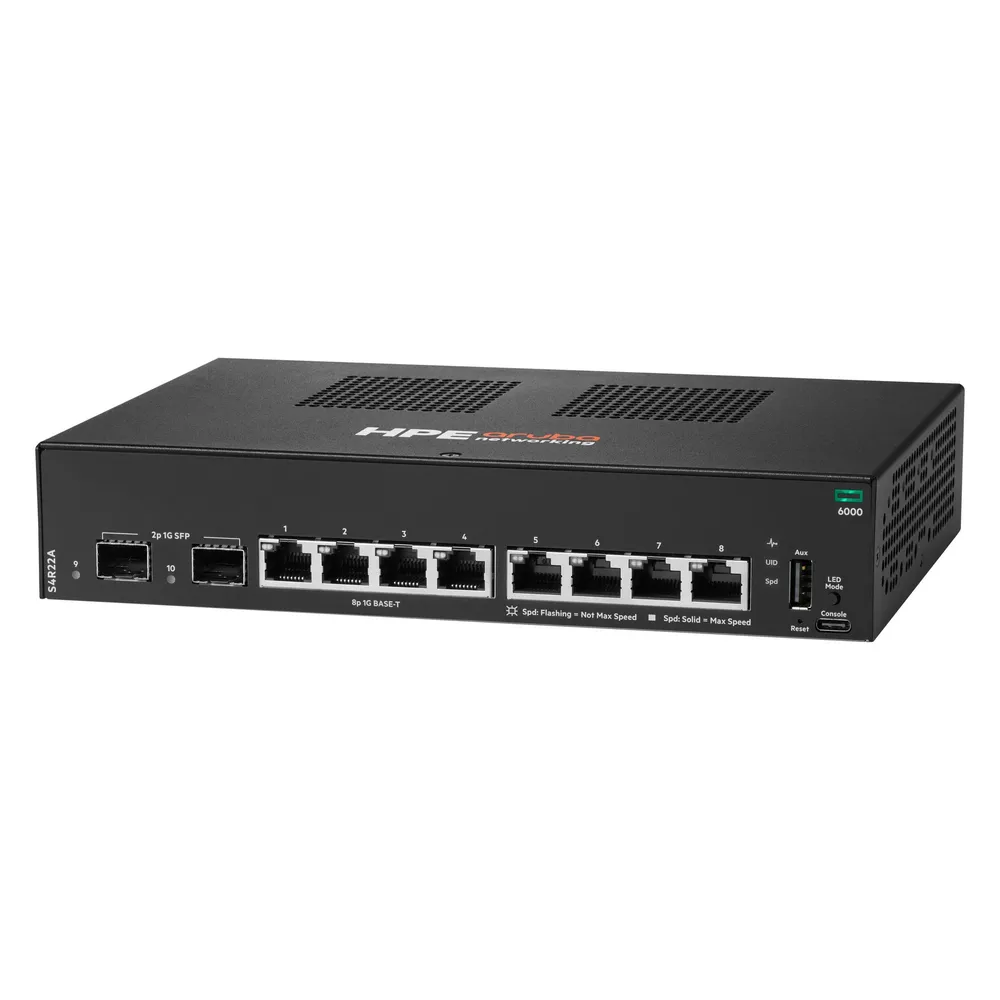 HP Aruba CX 6000 8-Port Gigabit Managed Ethernet Switch