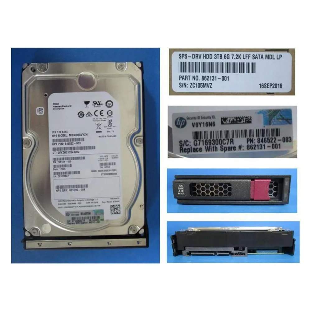 HPE DRV HDD 3TB 6G 7.2K LFF SATA (3 TB, 3.5")