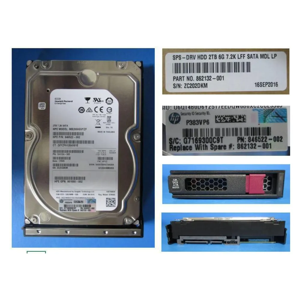 HPE 2TB SATA Hard Drive 6Gb/s