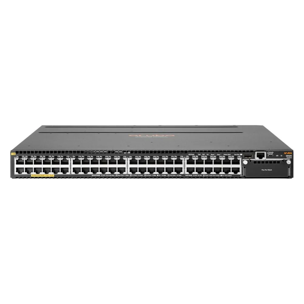 HPE Aruba Networking Aruba 3810M 48G PoE+ 1-slot Managed L3 Gigabit Ethernet (10/100/1000) Power over Ethernet (PoE) 1U Schwarz
