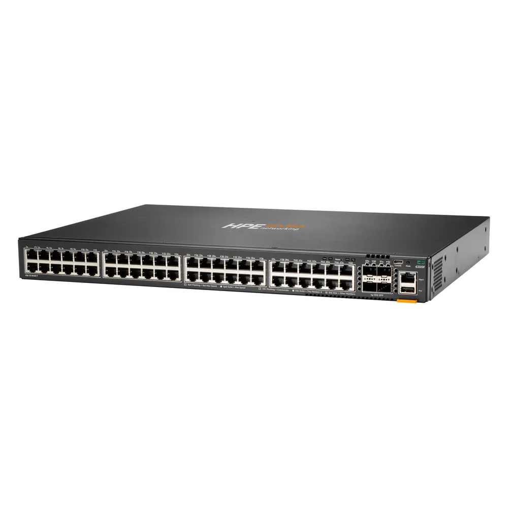 HPE Aruba 6300F Switch mit 48 Anschlüssen 1GbE und 4 Anschlüssen SFP56
