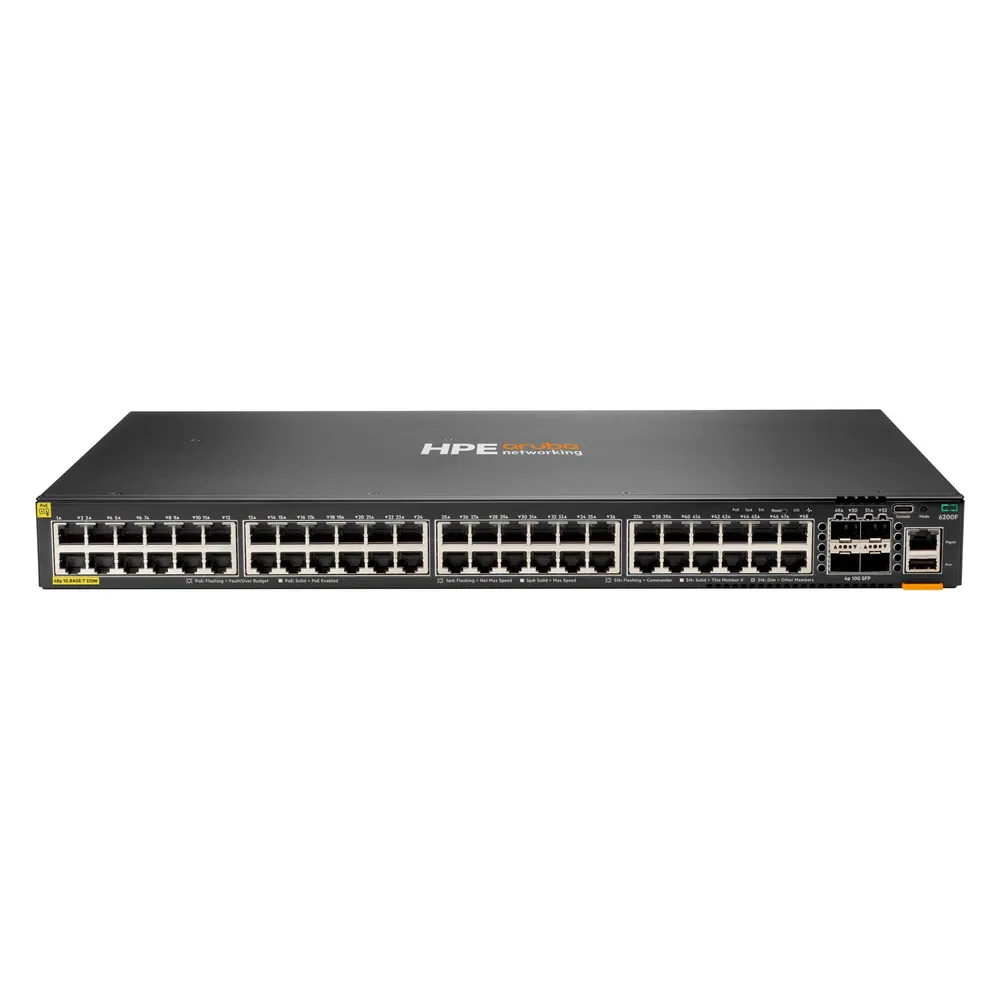 Switch Aruba CX 6200F 48G PoE 4SFP+ 370W Managed L3 Rack 1U Switch Aruba CX 6200F 48G PoE 4SFP+ 370W Managed L3 Rack 1U