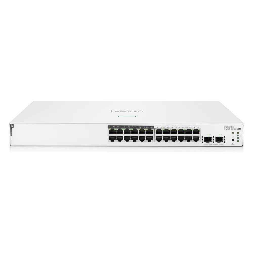 Switch HPE Instant On 1830 24 Ports 12p PoE Klasse 4 2SFP 195W Managed L2 Gigabit Ethernet 1U