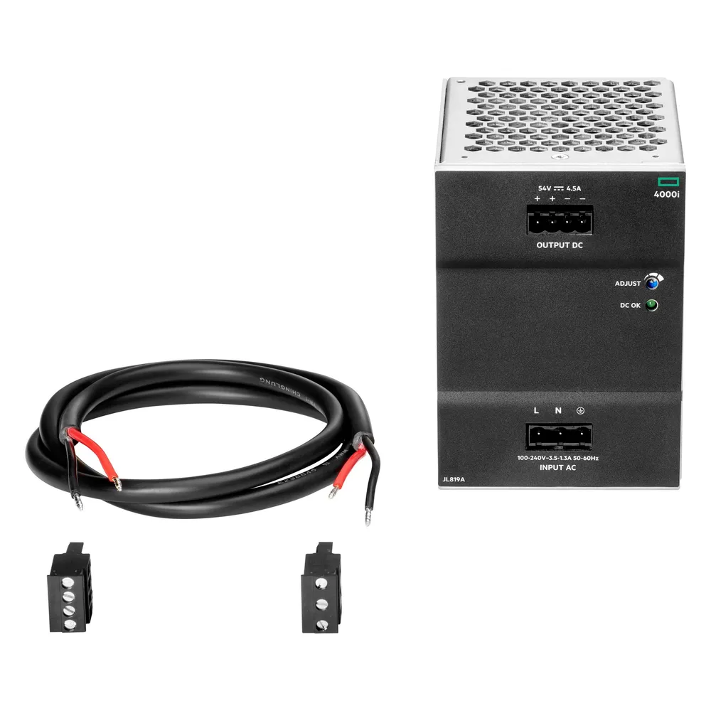 HPE E Aruba 4000i POE 54VDC 100-240VAC DIN Power Supply