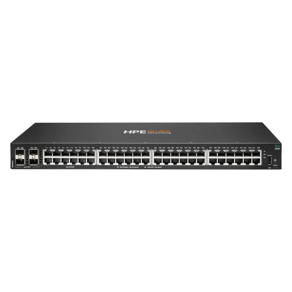 Managed Switch Aruba CX 6000 Serie 48G 4SFP Rackmount 1U L3 Gigabit Ethernet