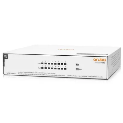 Switch HPE Instant On 1430 8G PoE 64W Unmanaged L2 8 Ports Gigabit Ethernet
