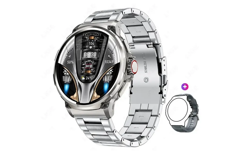 HS Smartwatch Herren großer Bildschirm, Fitness-Tracker IP68 wasserdichte Smartwatch