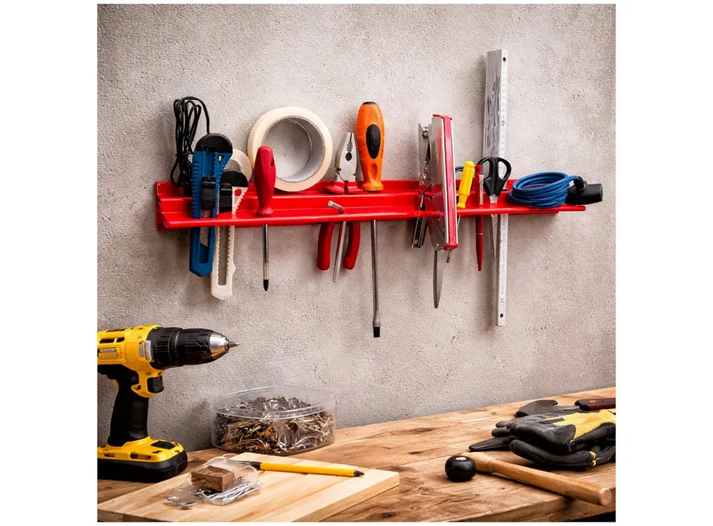 HTI-Living Halterung Werkzeughalter Werkzeugleiste Wandhalter für Werkstatt Garage Keller, (Stück, 1-tlg., 1x Werkzeugleiste Universal, ohne Werkzeug und Dekoration, Gerätehalter Regal für die Werkzeug-Aufbewahrung)