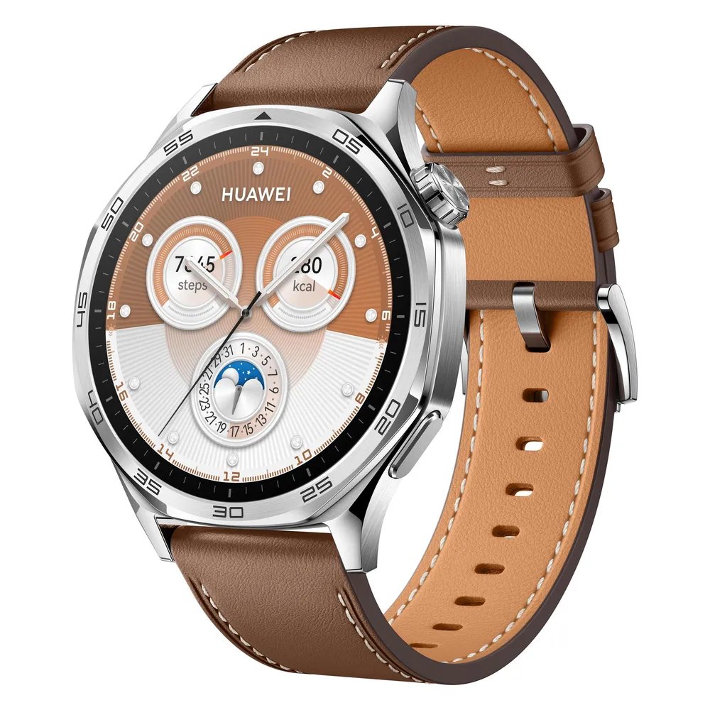 Huawei Watch GT 5 Bluetooth GPS NFC 46mm AMOLED Braun Einheitsgröße Wasserdicht 5ATM