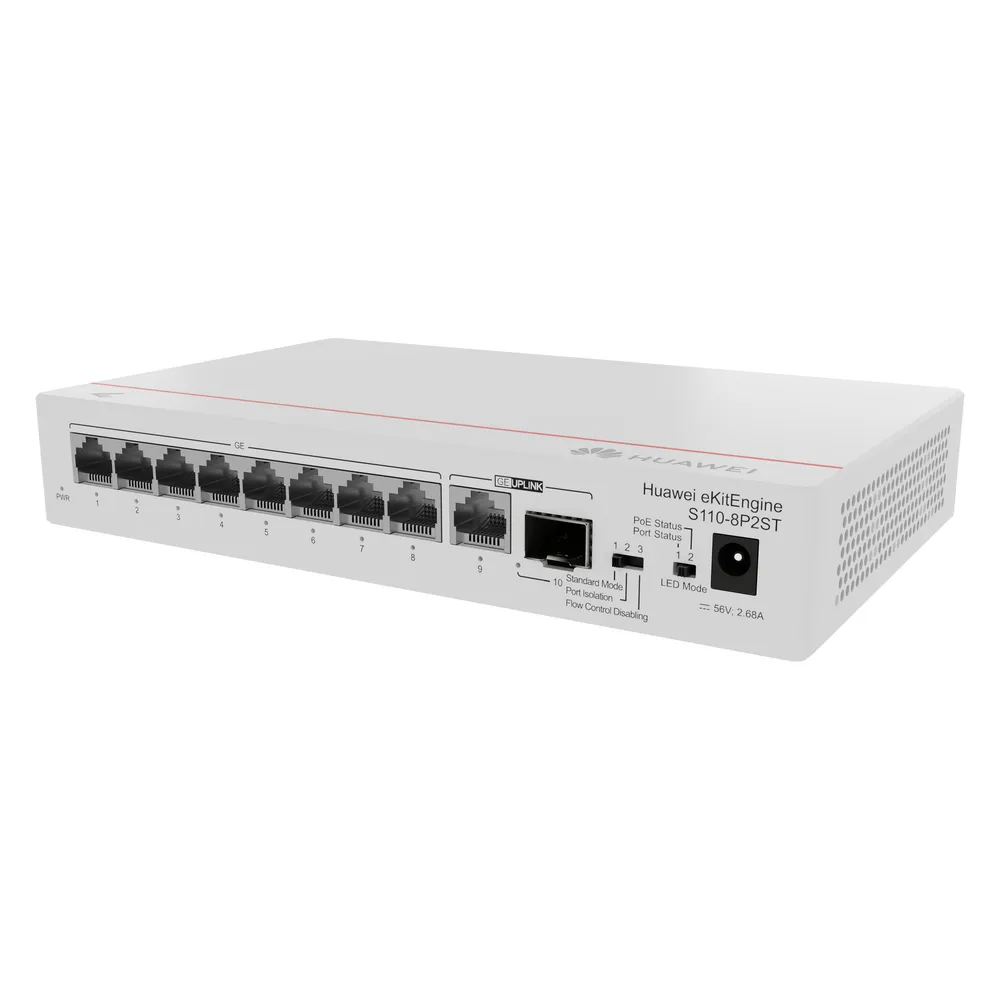 Switch Huawei S110-8P2ST 8 Gigabit PoE+ Ports 1 GE SFP 20Gbps Kompakt