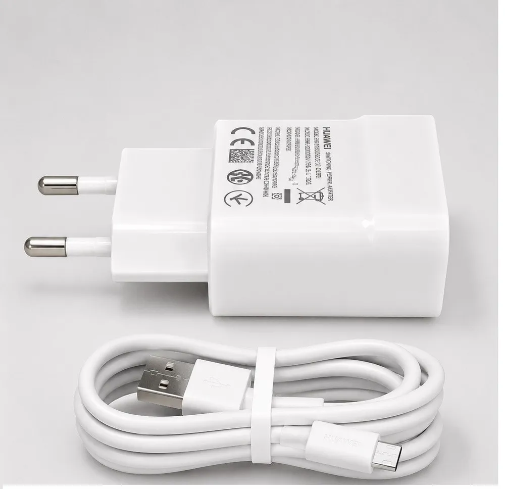 Huawei Huawai HW-050200E02 USB TYP A Smartphone-Ladegerät (P9 Lite, 10 Lite, P8 Lite, Y5, Y6, Y7, Y9, Mate 10 Lite, Hanor 7)