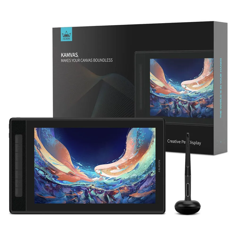 Grafiktablett HUION Kamvas Pro 13 (2.5K) 13.3" IPS 8192 Stufen Silber