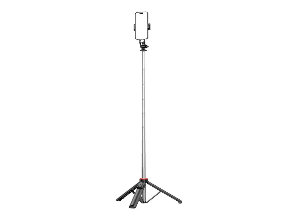 Hurtel Selfie-Stick Teleskopstativ 1,3 m mit Telefonhalter – Schwarz Selfie-Stick WC1Y3S