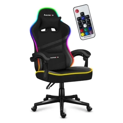 Gaming Stuhl Huzaro FORCE 4.4 RGB Schwarz Stoff 130 kg Ergonomisch LED