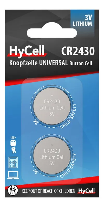 HyCell Lithium Knopfzellen CR2430 Knopfzelle