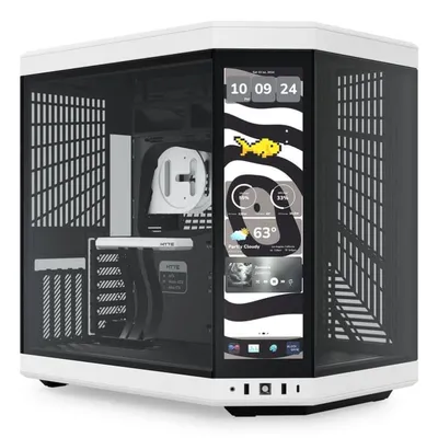 HYTE Y70 Touch Infinite Schwarz/Weiß-Gehäuse 14,9-Zoll-IPS-Display EATX gehärtetes Glas