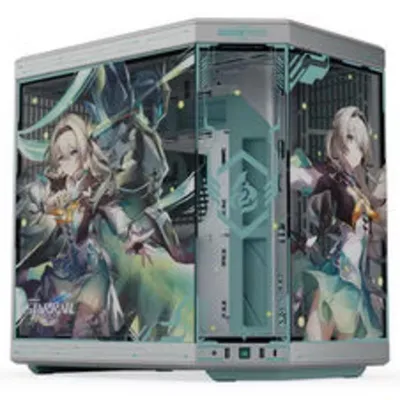 Gehäuse HYTE Y70 Firefly Edition Midi Tower Gehärtetes Glas Blau Silber
