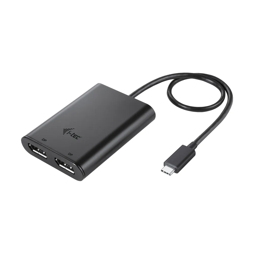 i-tec USB-C Dual DisplayPort 8K/30Hz oder 2x 4K/60Hz Videoadapter Schwarz