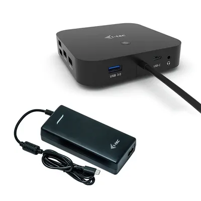 USB-C Docking Station i-tec Dual Display Power Delivery 100W LAN 2x4K Schwarz