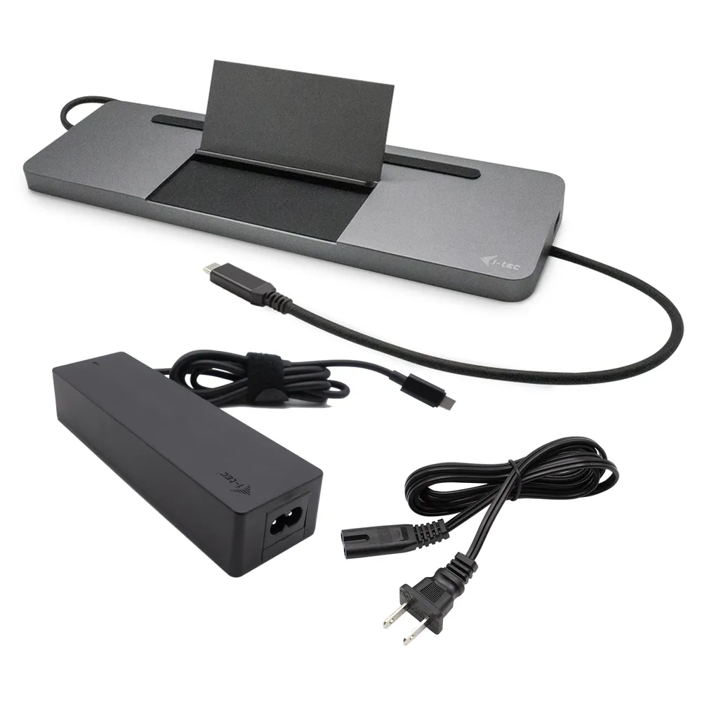 Replicador de Puertos i-tec Metal SB-C 4K 3x Display Docking Station 85 W USB-C Ladeadapter 100 W Grau