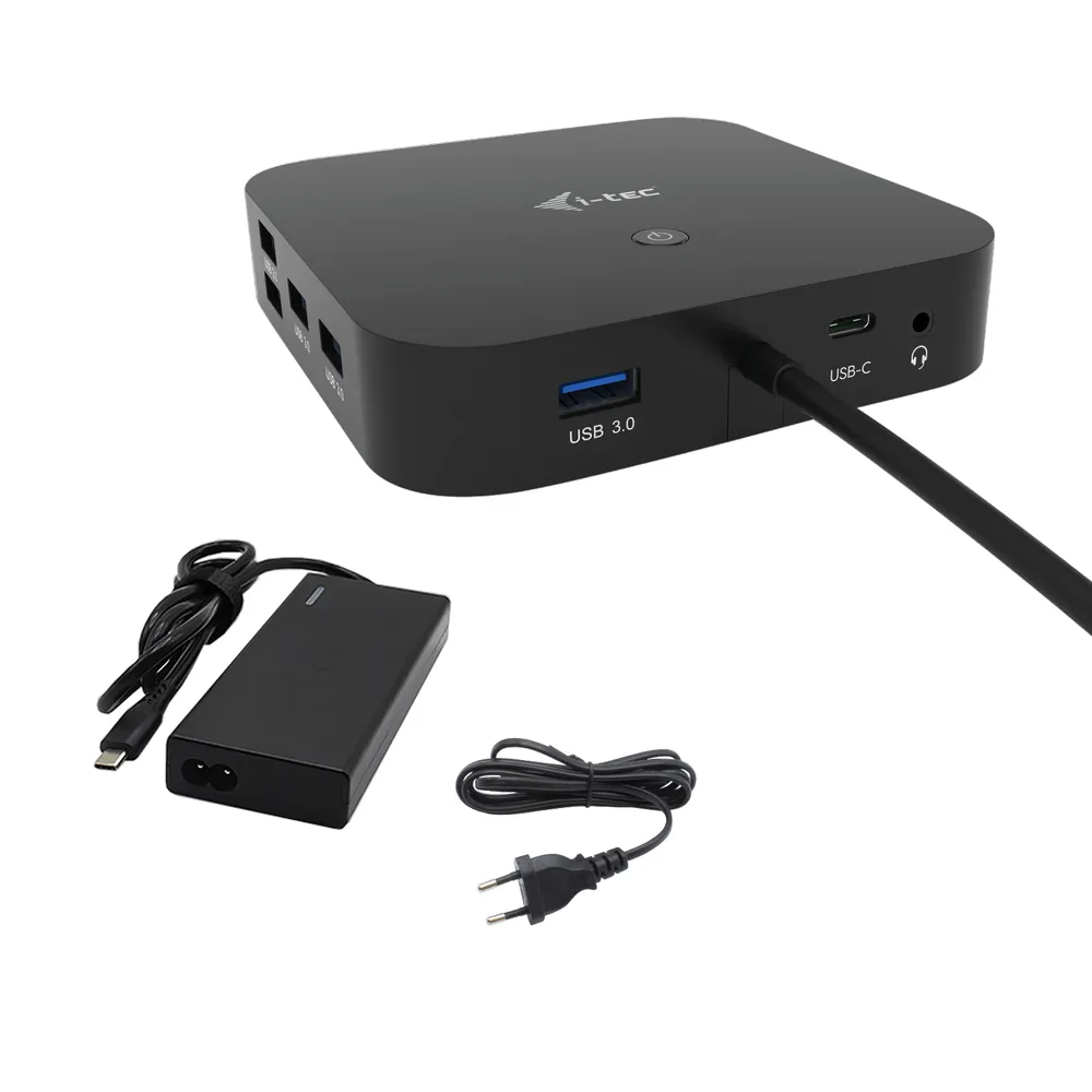 USB-C Dockingstation i-tec HDMI DP 65W Power Delivery 4K 2x Monitor USB 3.2 Gen 1 Schwarz