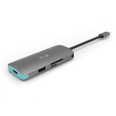 i-tec Metal C31NANODOCKPD laptop-dockingstation & portreplikator Kabelgebunden USB 3.2 Gen 1 (3.1 Gen 1) Type-C Silber, Türkis