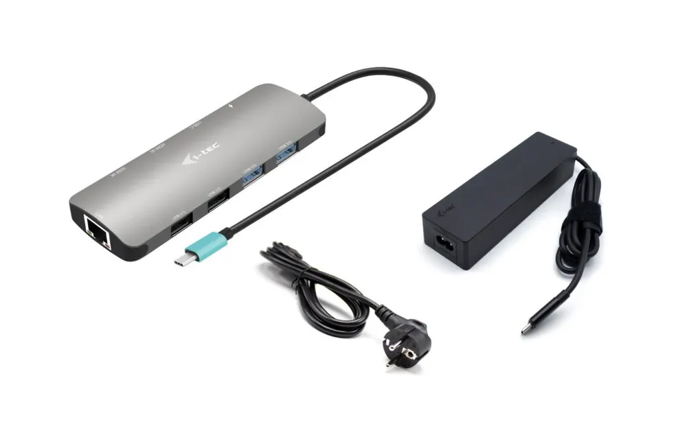 USB-C Dockingstation i-tec Metal Nano 2x Display 100W PD USB 3.2 HDMI Ethernet Grau