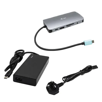 USB-C Docking Station i-tec Metal Nano HDMI VGA LAN 100W Ladestation Universal 77W Ladegerät