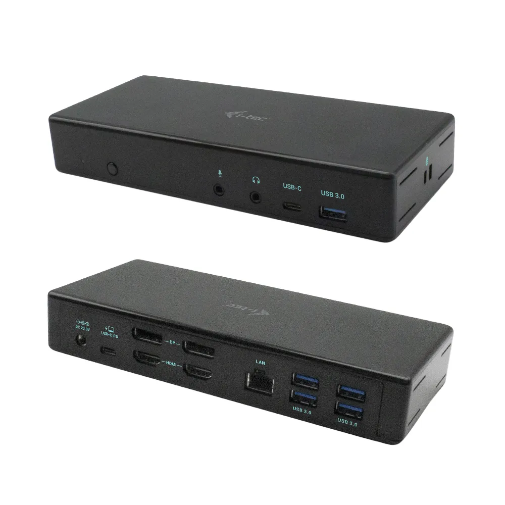 i-tec C31QUATTRODOCKPD laptop-dockingstation & portreplikator Kabelgebunden USB 3.2 Gen 1 (3.1 Gen 1) Type-C Schwarz