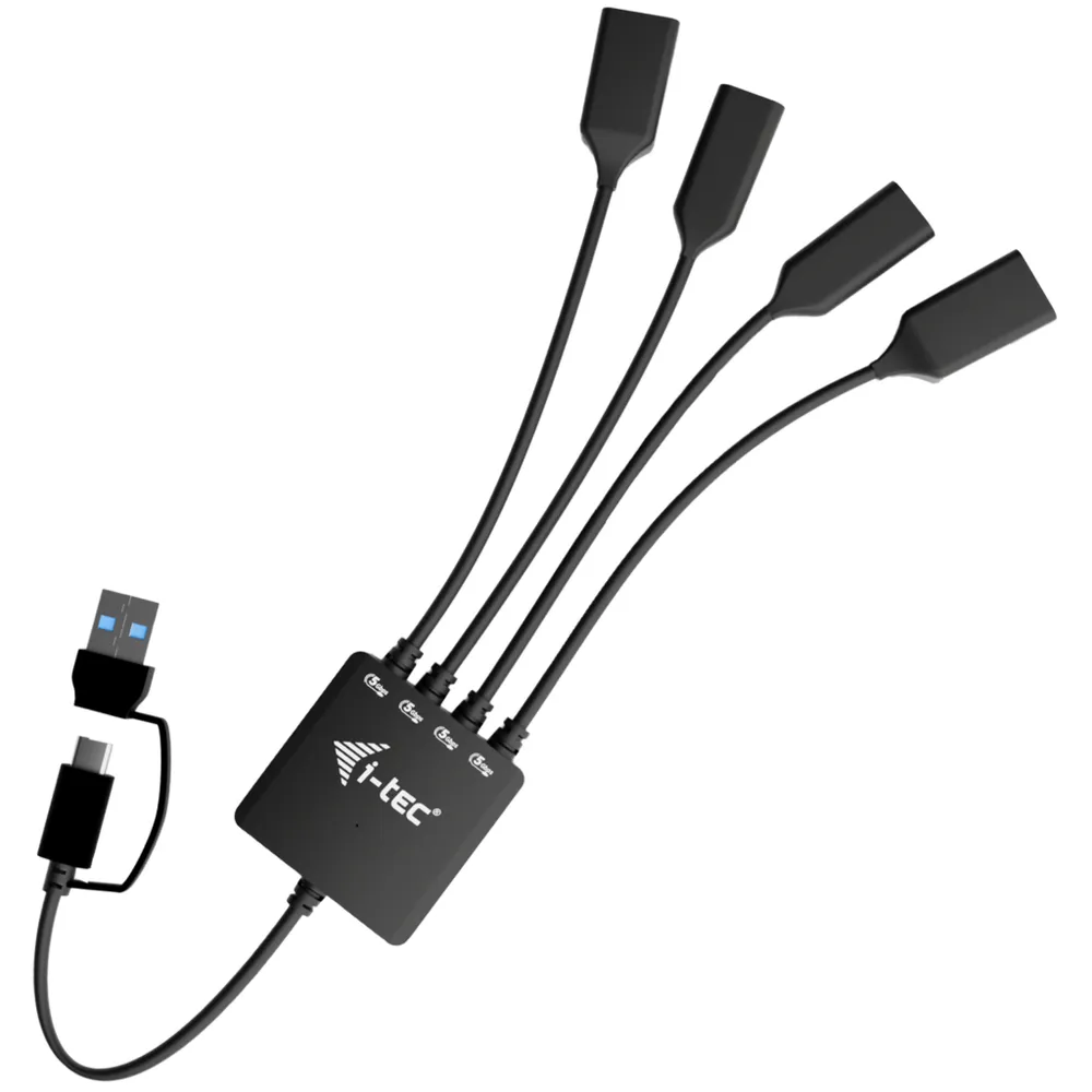 Hub I-Tec 4 Ports 5 Gbps USB-C/USB-A Modell kompakt mit Schutz