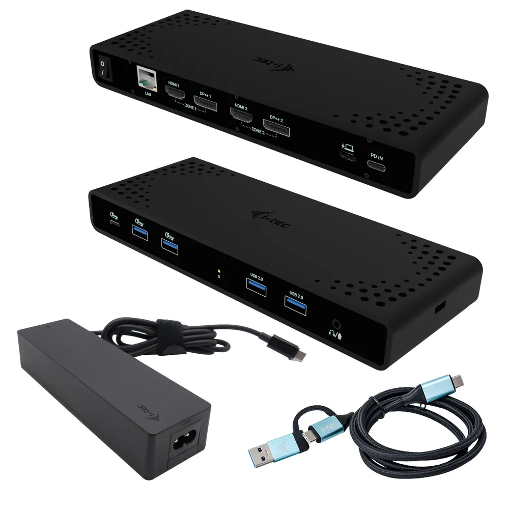 Dockingstation i-tec Universal Dual 4K Power Delivery 85W 2HDMI 2DP USB-C LAN Schwarz