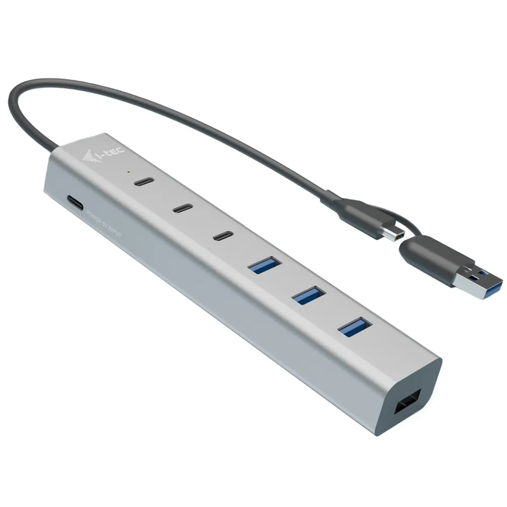 Hub I-Tec 7 Ports 5 Gbit/s USB 3.2 Gen 1 Modell Charging Metal Kompakt