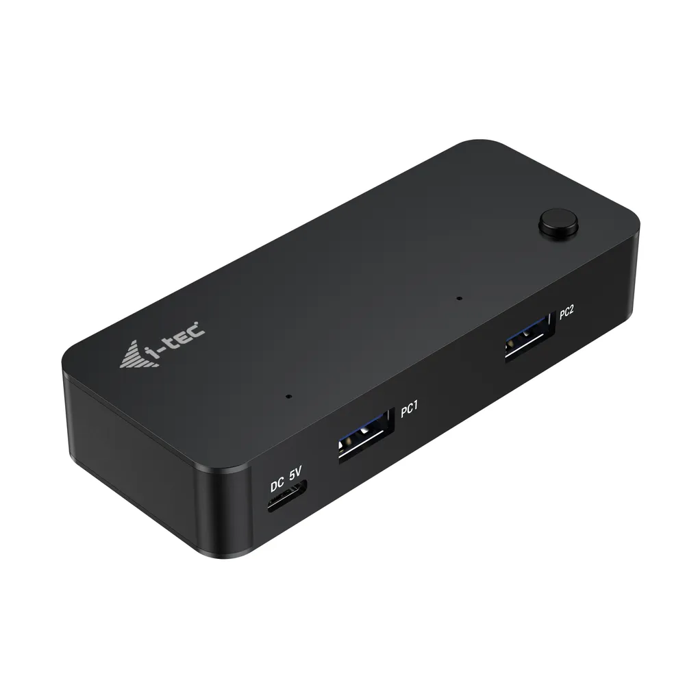 KVM USB Hub 2x USB-C 2x USB-A 3.0 USB Typ C 5 Gbps Schwarz 1 m
