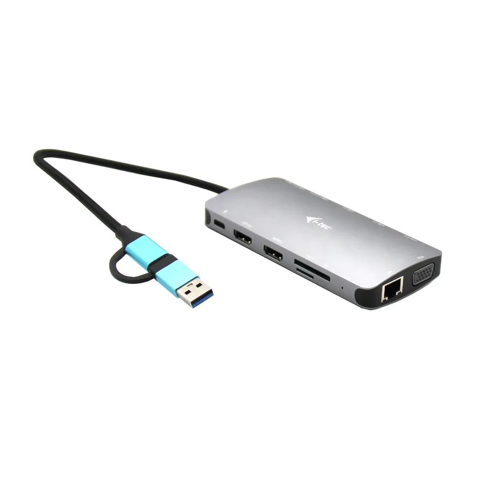 Docking Station i-tec Metal Nano Dock 3 Displays Power Delivery 100W Silber