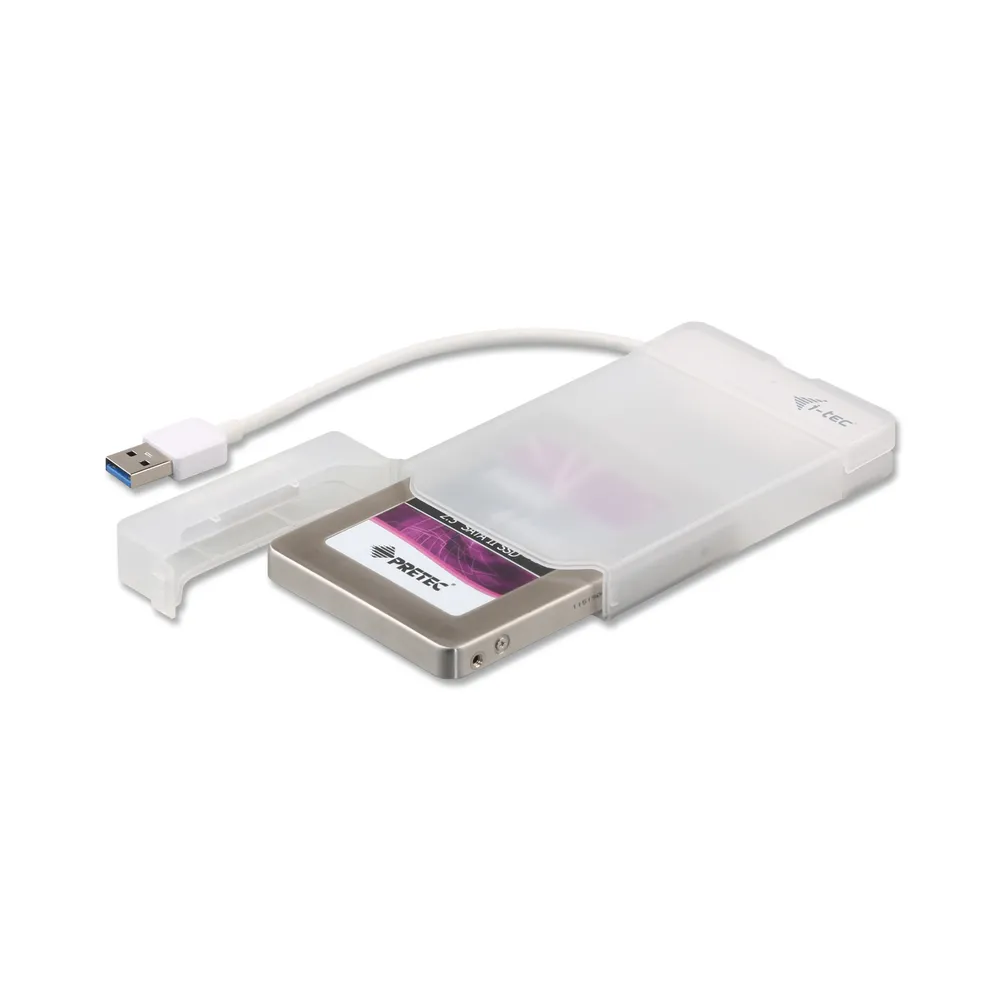 Externe Festplattenbox I-TEC MySafe USB 3.0 2.5'' Kunststoff Weiß mit LED und integriertem Kabel