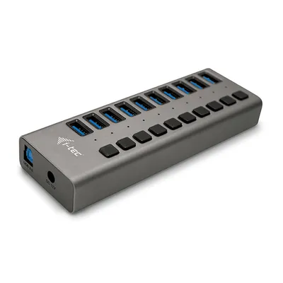 i-tec U3CHARGEHUB10 Ladegerät für Mobilgeräte Universal Grau AC Schnellladung Drinnen