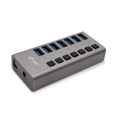 i-tec U3CHARGEHUB7 Ladegerät für Mobilgeräte Universal Grau AC Schnellladung Drinnen