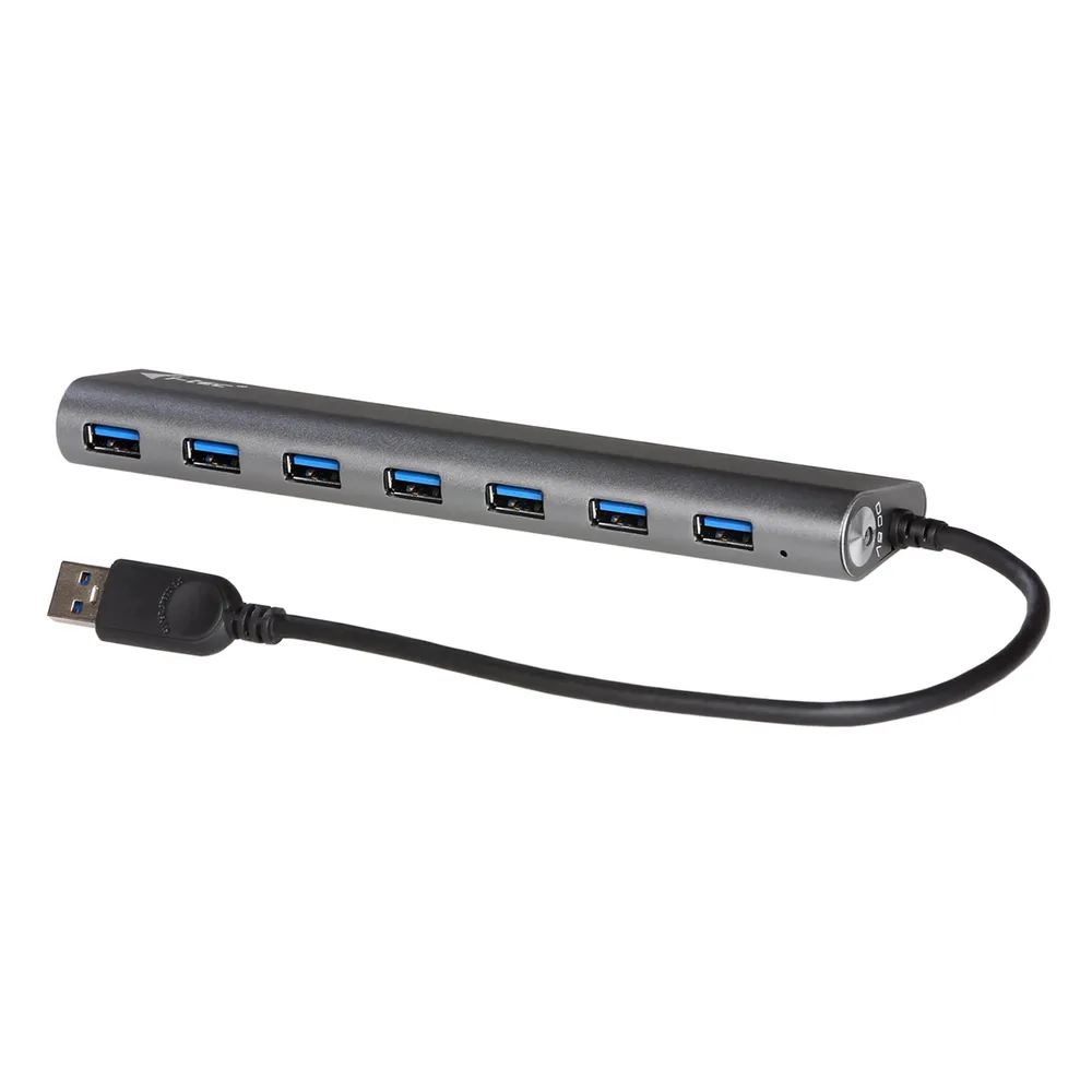 USB 3.0 Hub i-tec Metal Superspeed 7-Port 5000 Mbit/s Metall Silber USB 3.2 Gen 1 Type-A
