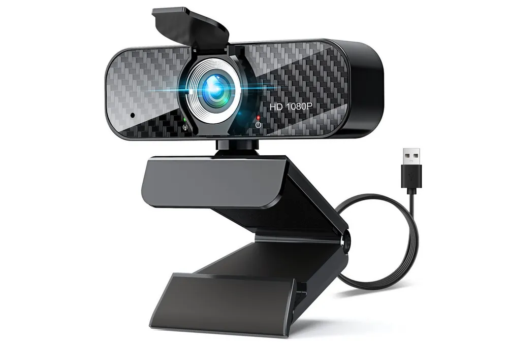 ibettertec 1080P Full HD Webcam,USB Webcam,Full HD-Webcam,mit mikrofon Full HD-Webcam (WLAN (Wi-Fi), Mini Plug and Play für Desktop & Notebook, USB Kamera Web Cam für YouTube,Skype,Xbox(Weiß/Warmes Licht)-notfall)