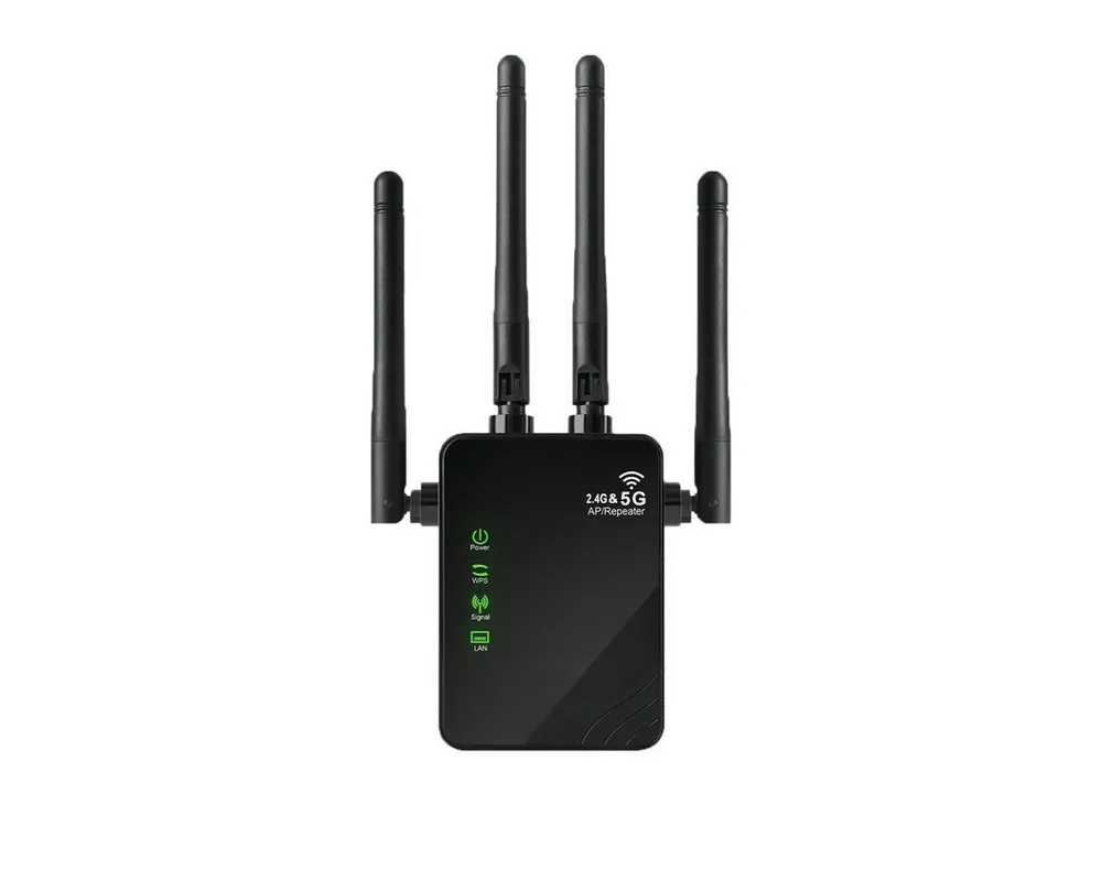 ibettertec 1200 MBit/s 5GHz WLAN Repeater Router Range WIFI Signal Verstärker WLAN-Repeater, WLAN-Extender-Signalverstärker für bis zu 6.000 m² und 100 Geräte