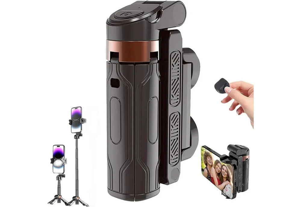 ibettertec 3 in 1 Bluetooth Selfie Stick mit Funkfernbedienung,360°Drehbar Selfiestick (1-tlg,für iPhone/Samsung/Android Smartphones,Geschenkset)