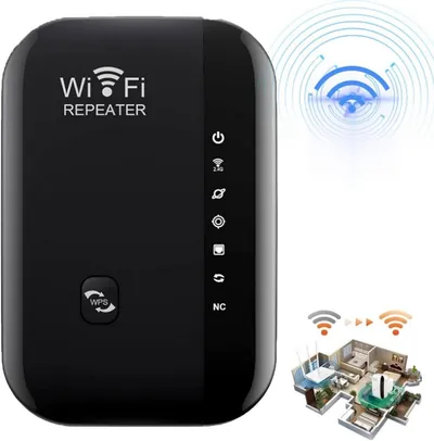 ibettertec 300Mbit/s 2.4GHz WiFi Extender Booster Repeater/AP Modus mit WPS WLAN-Repeater, Kompatibel mit allen WLAN Geräten