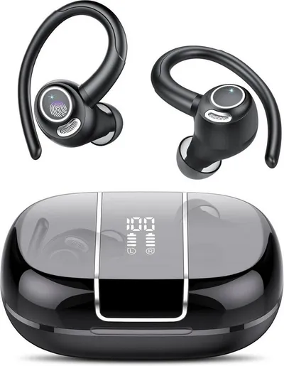 ibettertec Bluetooth Kopfhörer Sport, in Ear Kopfhörer Kabellos Bluetooth 5.3 mit In-Ear-Kopfhörer (HD Mic, Herausragender Sound, 40 Std Spielzeit, Comfort Fit, Dual LED-Anzeige, IP7 Wasserdicht Ohrhörer mit Ohrhaken, Kopfhörer, TWS In-Ear-Kopfhörer, In Ear Ohrhörer, Open Ear Kopfhörer)